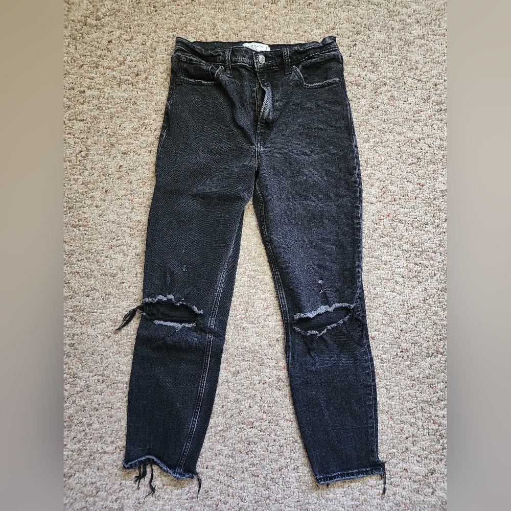 Women's Abercrombie & Fitch black distressed jeans